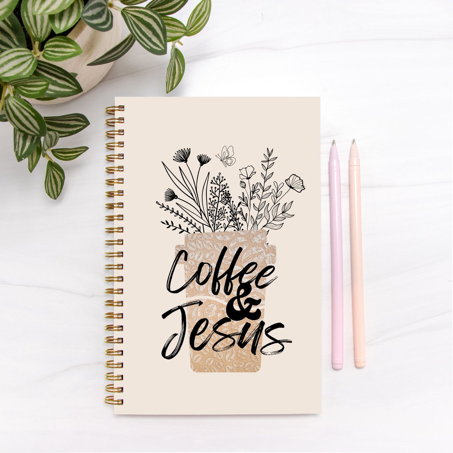 Coffee & Jesus Hardcover Spiral Notebook