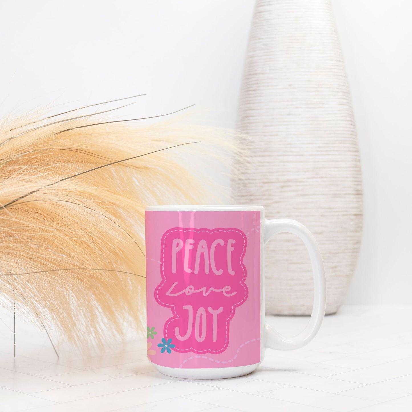 Peace Love Joy Mug Deluxe 15 oz.