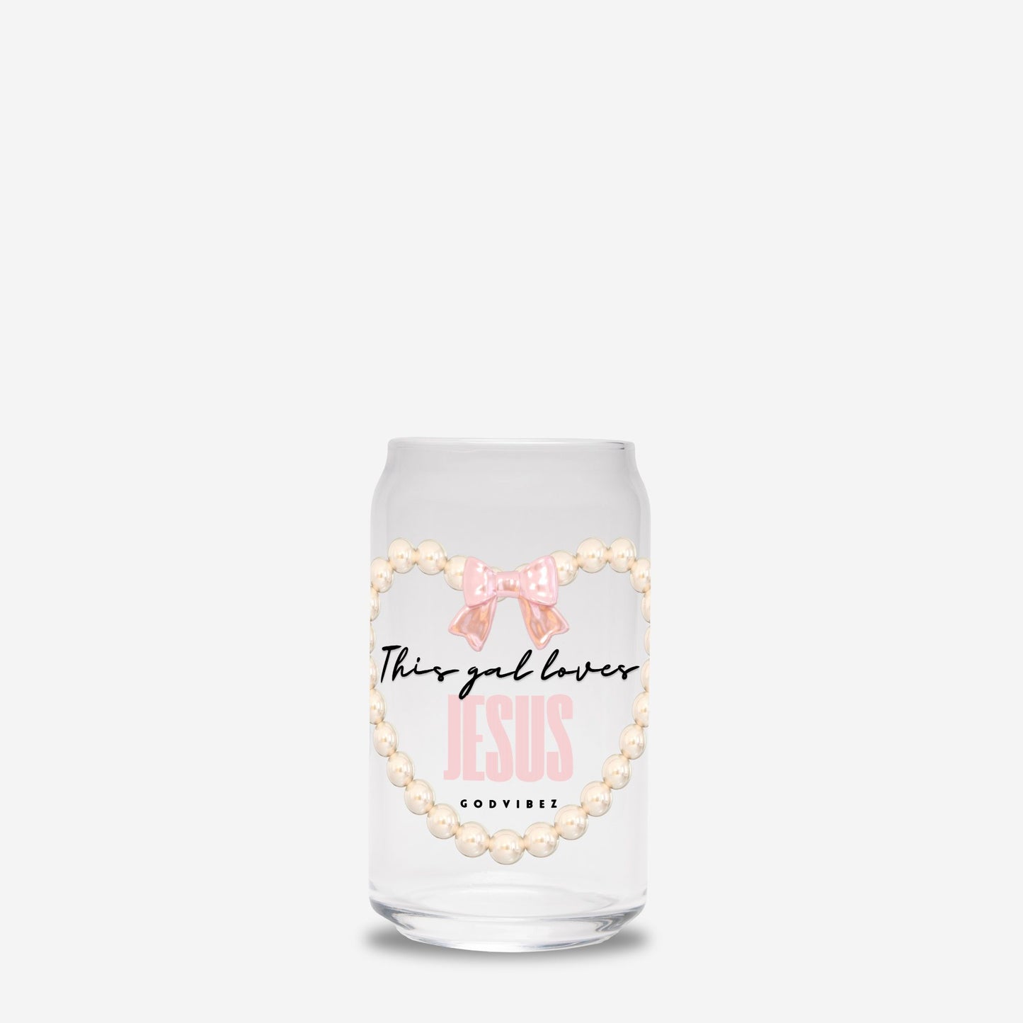 This Gal Loves Jesus Glass Can 16oz