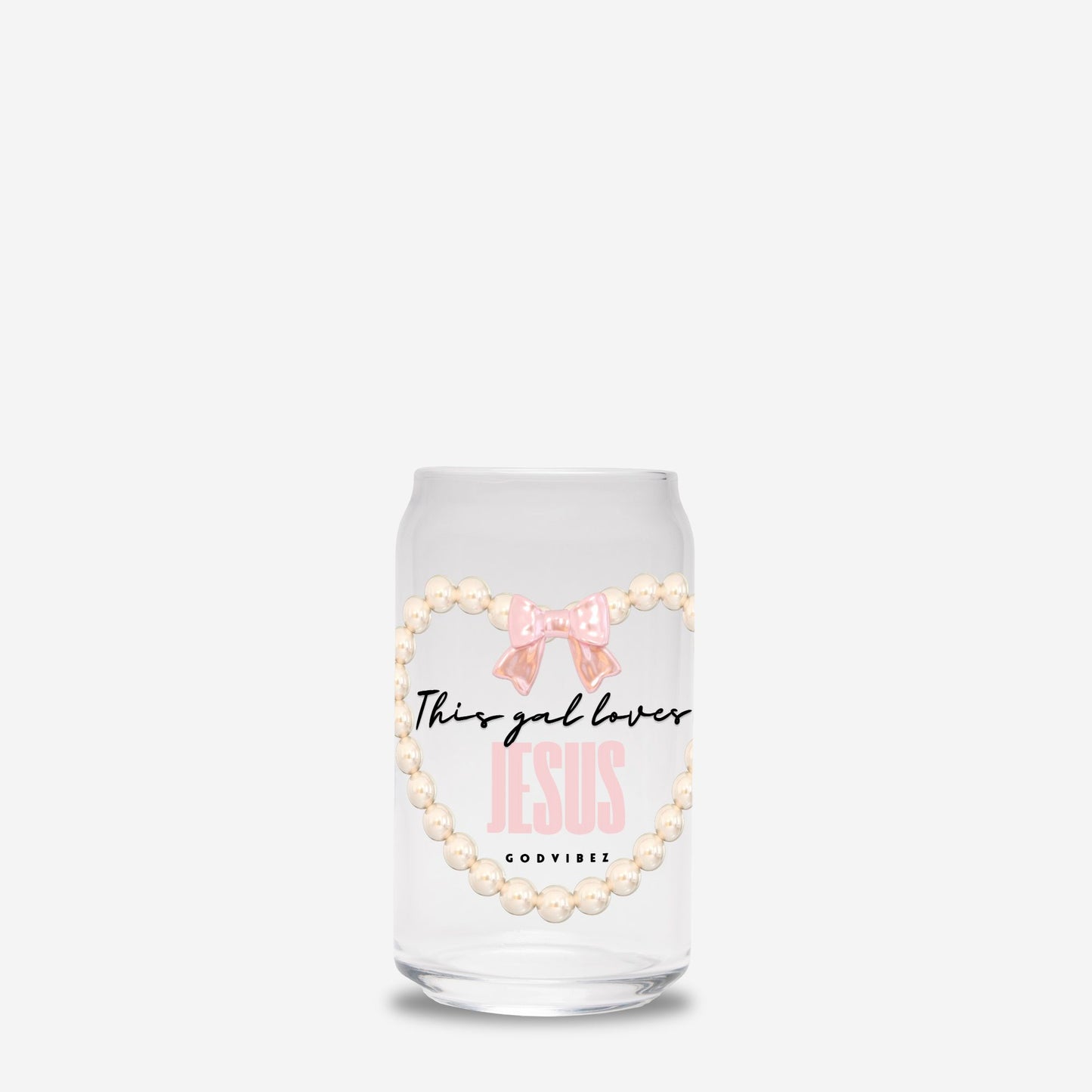 This Gal Loves Jesus Glass Can 16oz