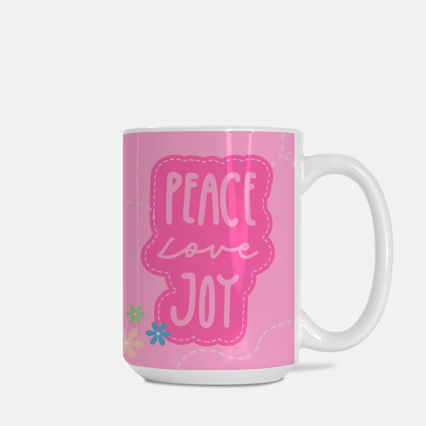 Peace Love Joy Mug Deluxe 15 oz.
