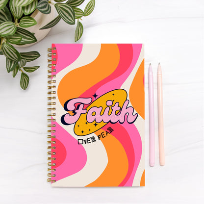 Faith Over Fear Hardcover Spiral Notebook