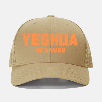 Yeshua, He Saves Retro Trucker Hat