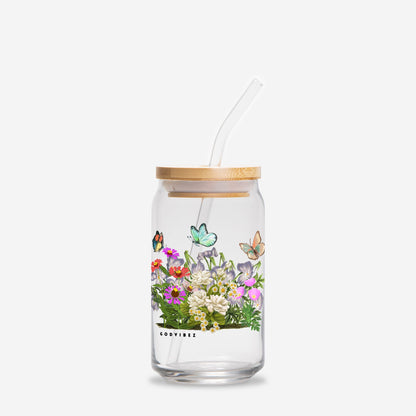 He Turns Graves Into Gardens Glass Can 16oz