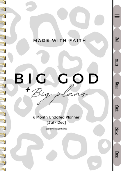 Big God, Big Plans 12 Month Dateless Digital Planner