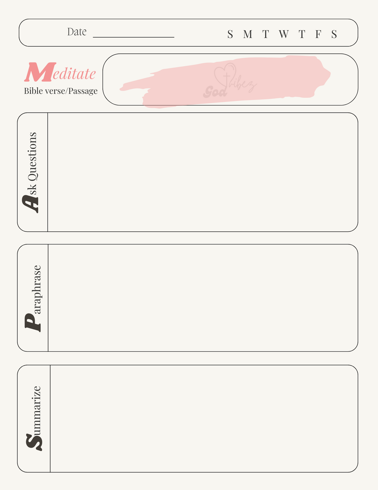 Printable M.A.P.S Bible Study Notes