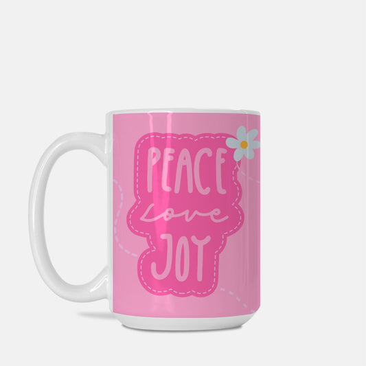 Peace Love Joy Mug Deluxe 15 oz.