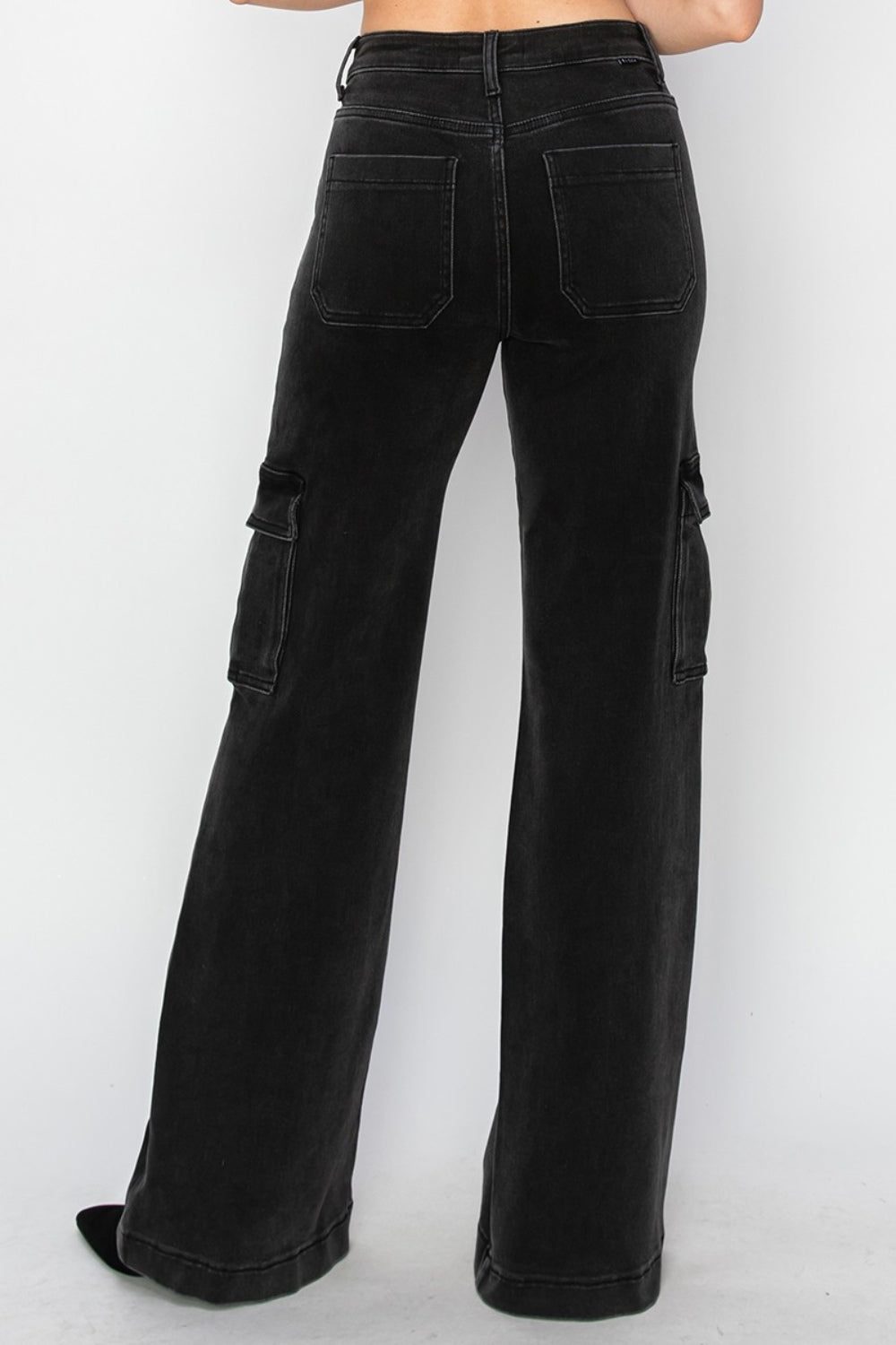 High Rise Wide Leg Cargo Jeans