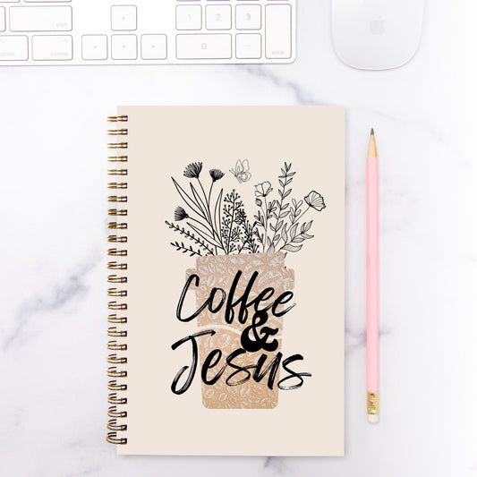 Coffee & Jesus Hardcover Spiral Notebook