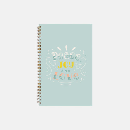 Peace Joy Love Softcover Spiral Notebook