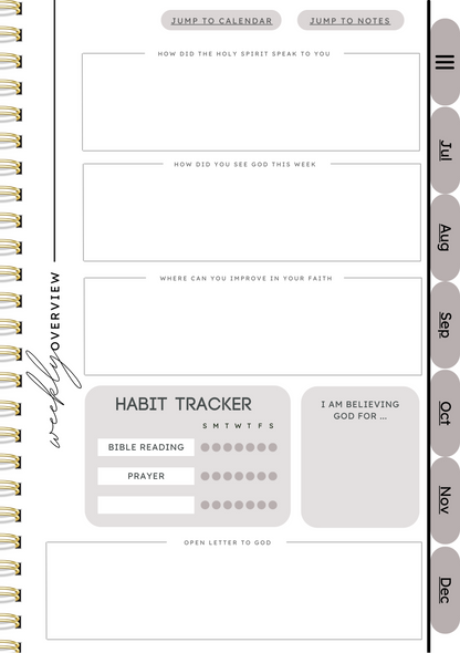 Big God, Big Plans 12 Month Dateless Digital Planner