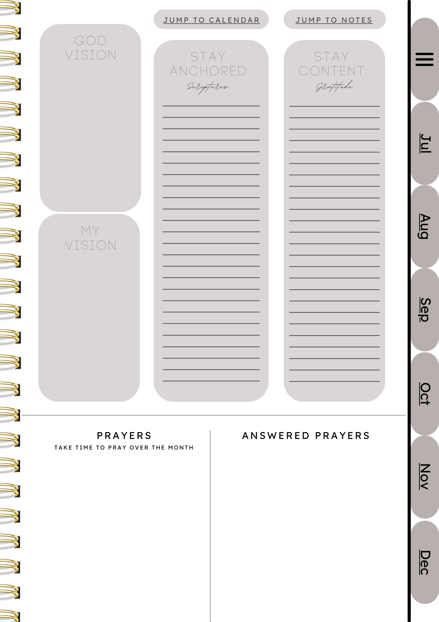Big God, Big Plans 12 Month Dateless Digital Planner
